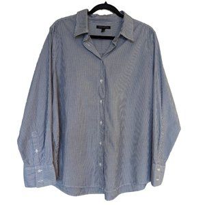 Banana Republic Women's Blue & White Stripe Button Down size XL